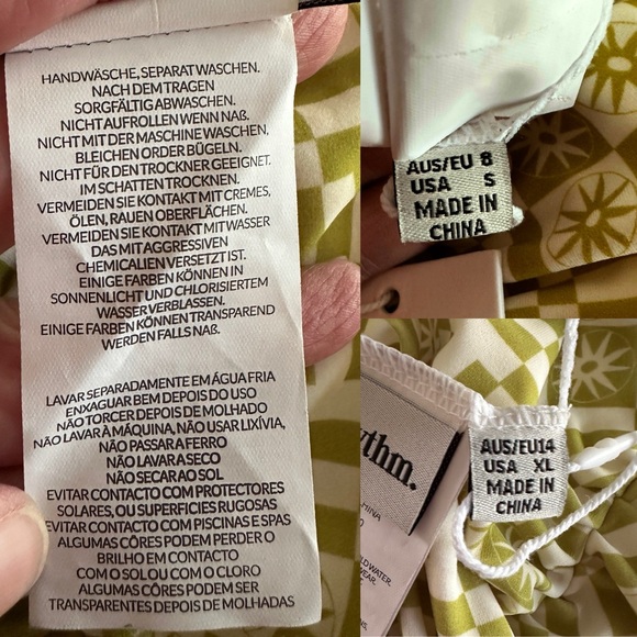 RHYTHM. HORIZON SCRUNCHED ONE
PIECE PALM Swimsuit size S or XL - Picture 7 of 15